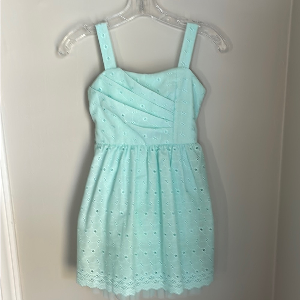Mint Green Eyelet Girls Dress